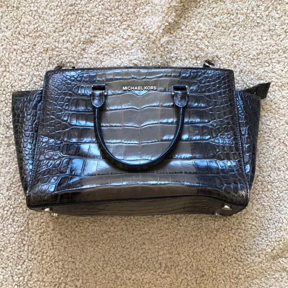 Michael Kors Two Toned Crocodile Embossed